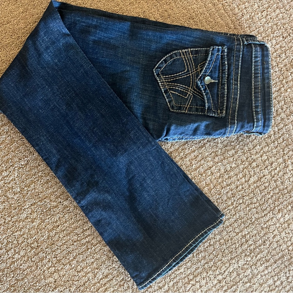 Kut from the Kloth Blue Boot Cut Jeans with Decorative Stitching